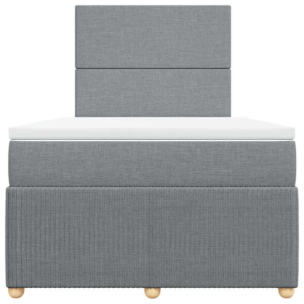 vidaXL Rams&auml;ng med madrass ljusgr&aring; 120x190 cm tyg