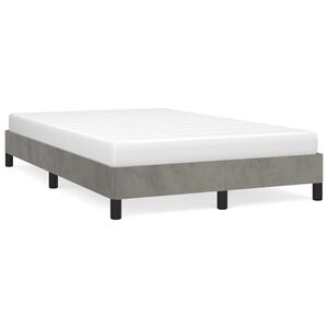 vidaXL S&auml;ngram utan madrass ljusgr&aring; 120x200 cm sammet