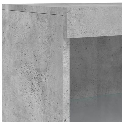 vidaXL Skänk med LED-belysning betonggrå 60,5x37x100 cm