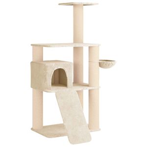 vidaXL Katttr&auml;d med sisal kl&ouml;spelare Gr&auml;ddvit 173 cm