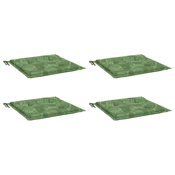 vidaXL Stolsdynor 4 st bladm&ouml;nster 40x40x4 cm tyg