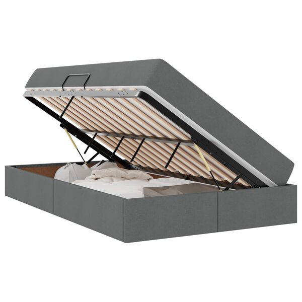 vidaXL F&ouml;rvaringss&auml;ng med madrass M&ouml;rkgr&aring; 120 x 190 cm Polyester