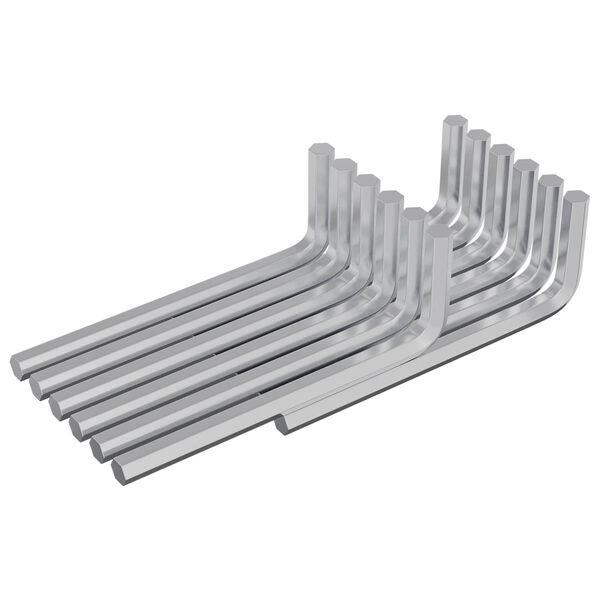 vidaXL Sexkantnyckel 1800 pcs Silver 32 x 86 mm St&aring;l