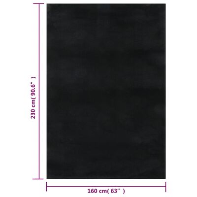 vidaXL Tvättbar matta kort lugg 160x230 cm halkfri svart