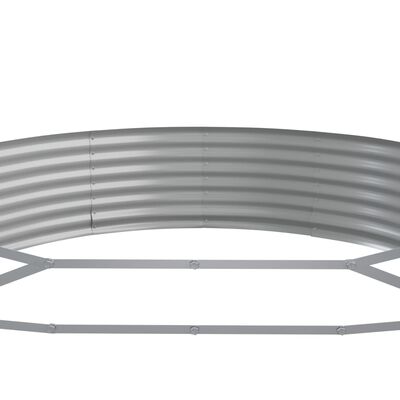 vidaXL Odlingslåda pulverlackerat stål 523x140x36 cm grå
