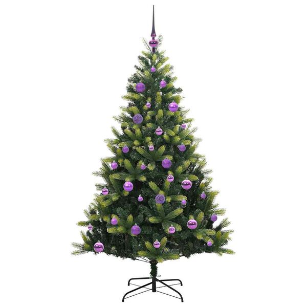 vidaXL Konstgjort F&auml;llbart Jultr&auml;d 150 LEDs Gr&ouml;n 150 cm PVC och PE