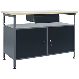 vidaXL Arbetsb&auml;nk svart 120x60x85 cm st&aring;l