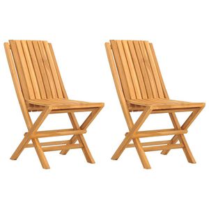 vidaXL Hopf&auml;llbara stolar 2 st 47x47x89 cm massivt tr&auml; i teak