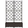 vidaXL Tr&auml;dg&aring;rdsplanterare 2 pcs Brun 80 x 40 x 125,5 cm St&aring;l