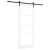 vidaXL Skjutd&ouml;rr ORKDAL Vit 93 x 232 cm Massivt talltr&auml; och glas