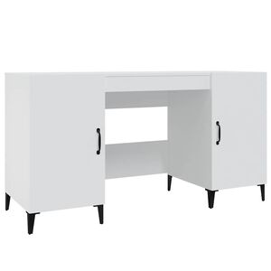 vidaXL Skrivbord vit 140x50x75 cm konstruerat tr&auml;