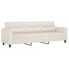 vidaXL 3-sitssoffa med kuddar&dynor beige 210 cm mikrofibertyg