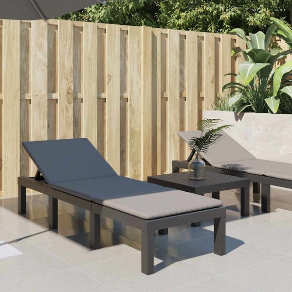 vidaXL Sols&auml;ng med dynor antracit PP