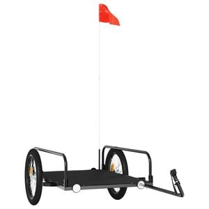 vidaXL Cykelvagn svart 135x70x37 cm j&auml;rn