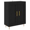 vidaXL Sideboard Svart Ek 69,5 x 34 x 90 cm Konstruerat tr&auml; och j&auml;rn