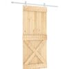 vidaXL Skjutd&ouml;rr Naturlig och vit 90 x 210 cm Massiv furutr&auml;d&ouml;rr