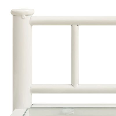 vidaXL Nattduksbord 2 st vit och transparent metall och glas