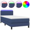 vidaXL Rams&auml;ng med madrass & LED bl&aring; 90x190 cm tyg