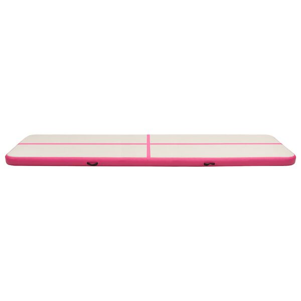vidaXL Uppbl&aring;sbar gymnastikmatta med pump 800x100x15 cm PVC rosa