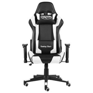 vidaXL Snurrbar gamingstol vit PVC
