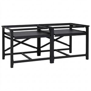 vidaXL Tv&auml;ttmaskin Pedestal 2 st Svart 120 x 56 x 52 cm St&aring;l