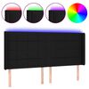 vidaXL S&auml;nggavel LED svart 183x16x118/128 cm tyg