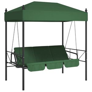 vidaXL Hammock med tak gr&ouml;n st&aring;l