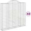 vidaXL Gabioner b&aring;gformade 8 st 200x50x180/200 cm galvaniserat j&auml;rn