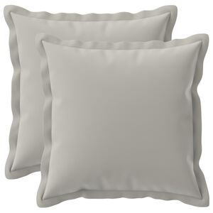 vidaXL Kudd&ouml;verdrag 2 st HOUTEN Gr&aring; 30 x 30 cm Polyester