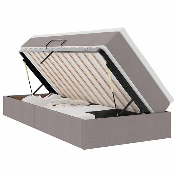 vidaXL F&ouml;rvaringss&auml;ng med madrass Taupe 90 x 200 cm Polyester