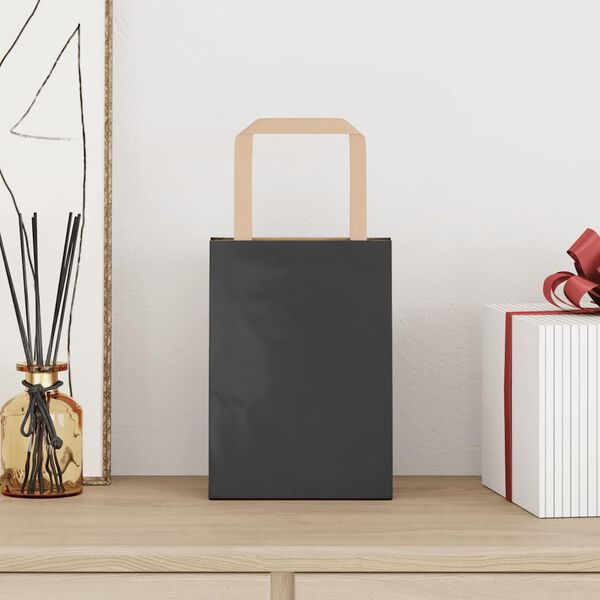 vidaXL Pappersp&aring;sar 250 st med handtag svart 15x8x21 cm