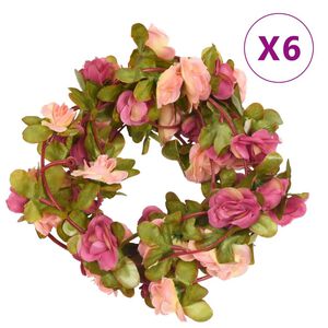 vidaXL Blomstergirlanger 3 st rosenr&ouml;d 250 cm