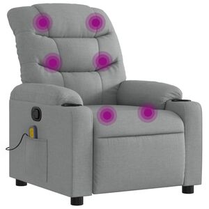 vidaXL Massagef&aring;t&ouml;lj ljusgr&aring; tyg