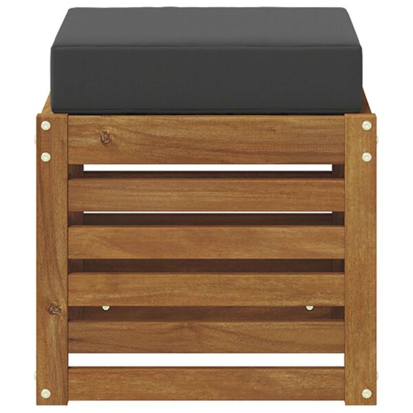 vidaXL B&auml;nkstol 2 Stycke Naturlig och Antracit Massivt Akaciatr&auml;