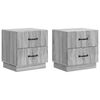 vidaXL Nattduksbord med l&aring;da 2 pcs Gr&aring; sonoma-ek 43 x 34,5 x 44,5 cm
