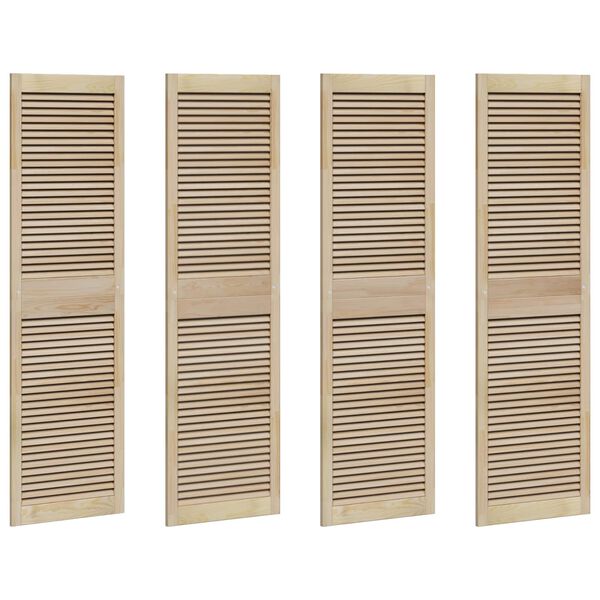 vidaXL Sk&aring;pd&ouml;rr 4 pcs Naturf&auml;rg 140.5 x 2 x 59.5 cm Massiv furu