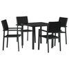 vidaXL Tr&auml;dg&aring;rdsm&ouml;belset 5 pcs Svart Pulverlackerat st&aring;l