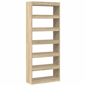 vidaXL Boksk&aring;p 6 niv&aring;er 80 x 30 x 198 cm Konstruerat tr&auml; Sonoma-ek