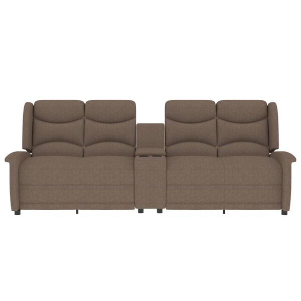 vidaXL Massagef&aring;t&ouml;lj med kopph&aring;llare 4-sits taupe