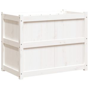 vidaXL Odlingsl&aring;da 90x50x70 cm vit massiv furu