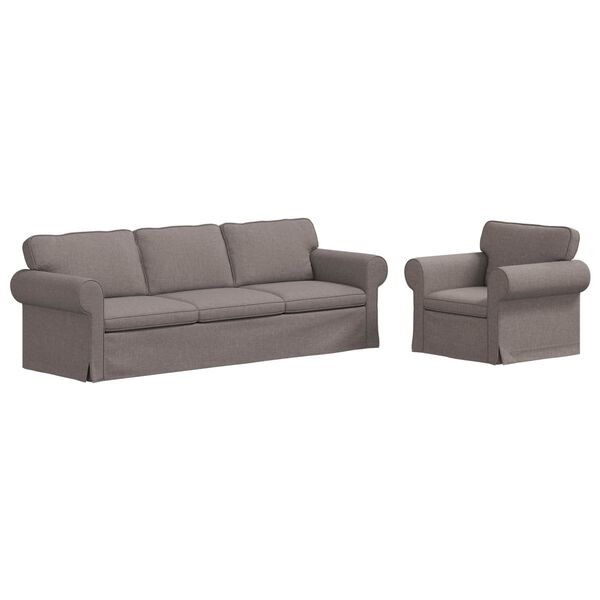 vidaXL Soffa 2 pcs Taupe