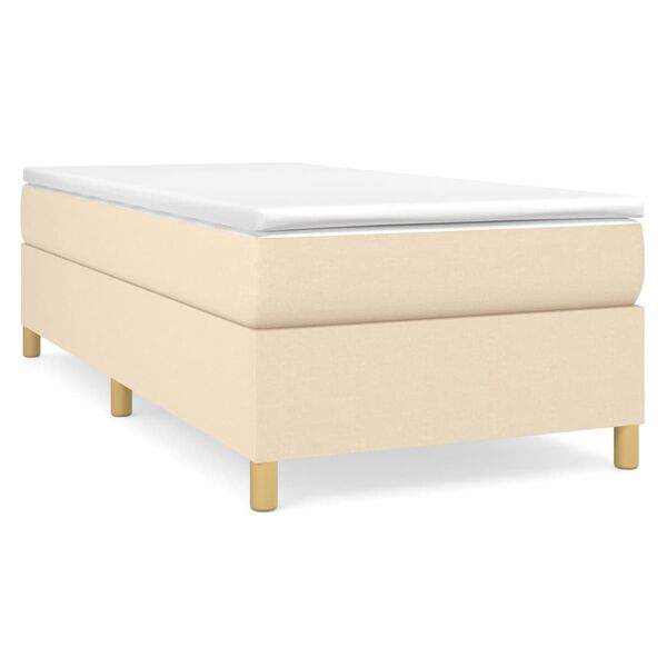 vidaXL Boxspring-s&auml;ngram gr&auml;ddvit 90x190 cm tyg