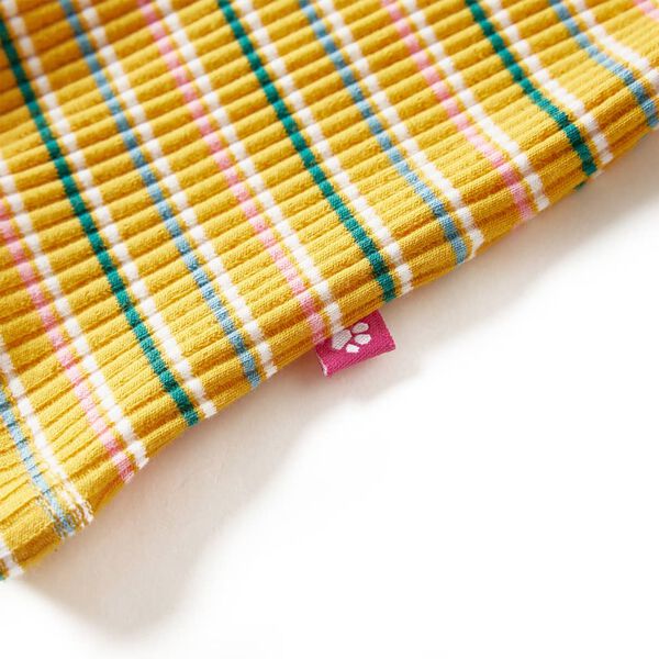 T-shirt med långa ärmar för barn polokrage ockra 92