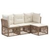 vidaXL Tr&auml;dg&aring;rdsoffset 4 pcs Beige konstrotting