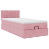 vidaXL Ottoman s&auml;ngram med madrass rosa 80x200 cm sammet