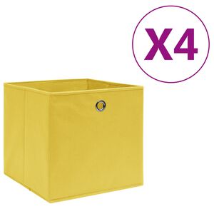 vidaXL F&ouml;rvaringsl&aring;dor 4 st non-woven tyg 28x28x28 cm gul