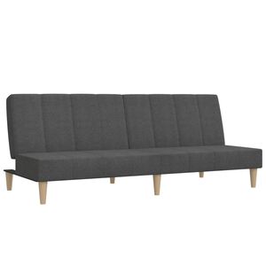 vidaXL B&auml;ddsoffa 2-sits m&ouml;rkgr&aring; tyg