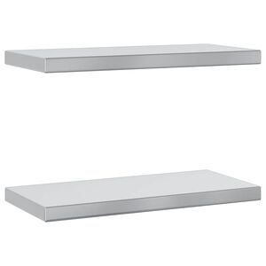 vidaXL Vägghyllor 2 st 50x23,5x3 cm silver rostfritt stål