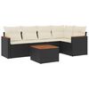 vidaXL Loungegrupp med dynor 6 delar svart konstrotting