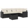vidaXL Loungegrupp med dynor 6 delar svart konstrotting